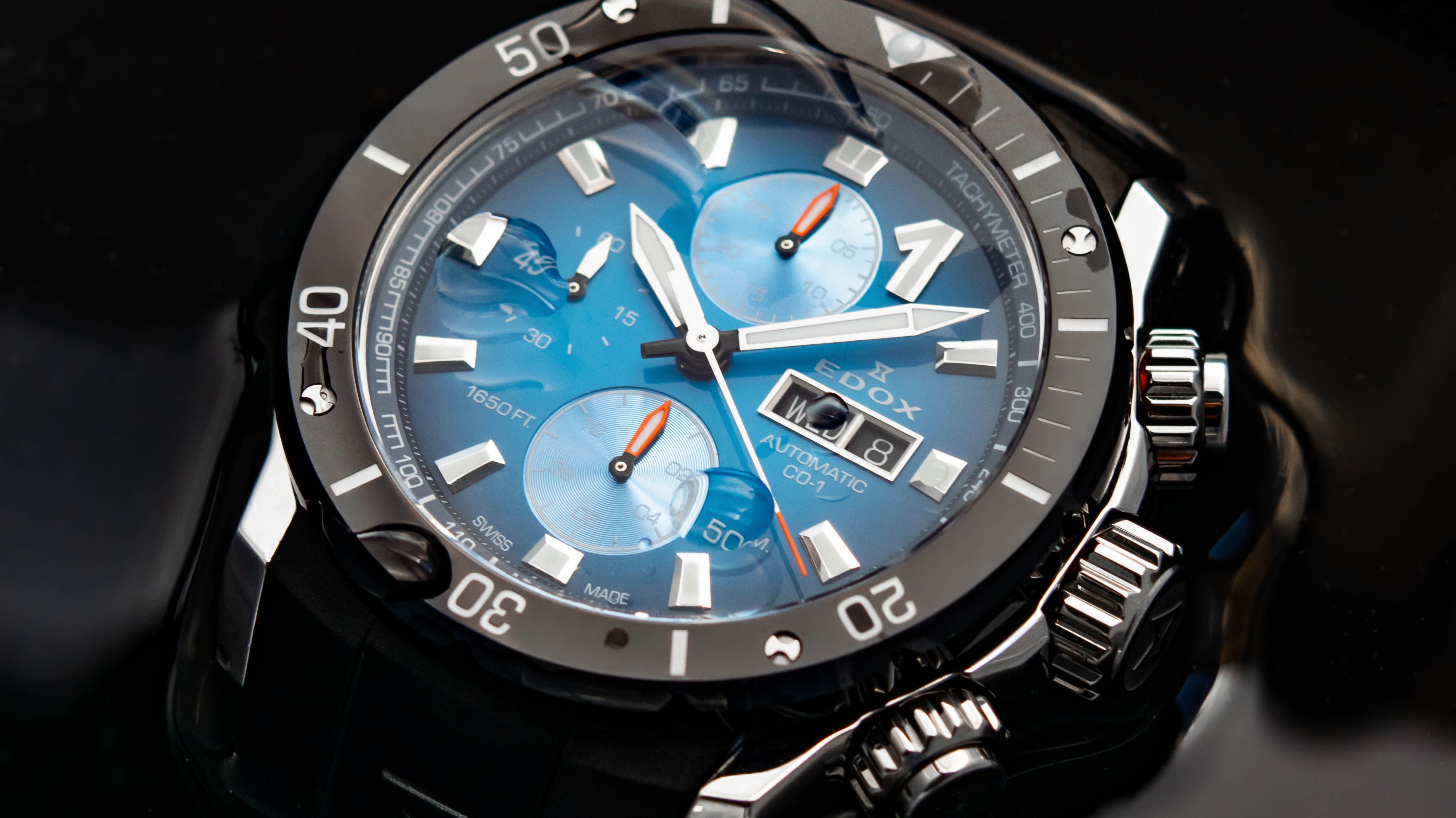 The Edox CO-1 Chronograph Automatic is a diving watch that was